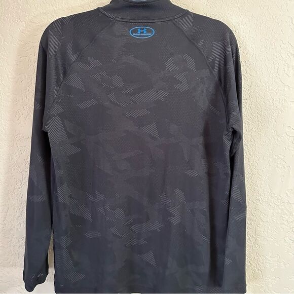 Under Armour Velocity 1/4 Zip Pullover Perforated Black Camo - Size Medium - Picture 6 of 9